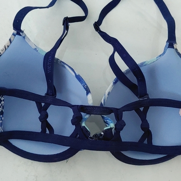 Victoria secret blue tie die lined demi bra 34c - Picture 3 of 5